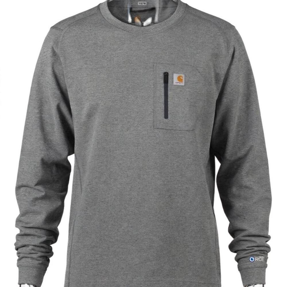 Carhartt Force Mens M Heather Gray Long Sleeve Shirt